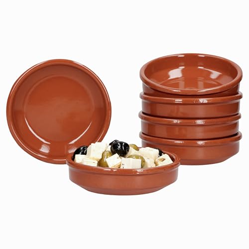 MamboCat Cazuela Schale Bruno Tonware I 6er Set I Ø 12 cm I Größe S I Mediterran I Glasiert I Unikat Handarbeit I Antike/Vintage I Mittelalter I Wikinger von MamboCat