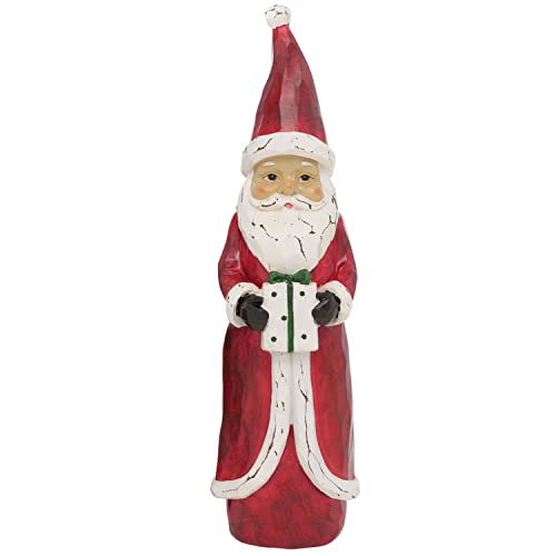 MamboCat Deko-Figur Pedros groß I Weihnachtsmann mit Geschenk I H 40cm I handbemalt I Nikolaus, Santa Claus I Weihnachts-Deko, Wohnzimmer, Esszimmer I Advents-Dekoration zum Hinstellen I Christmas von MamboCat