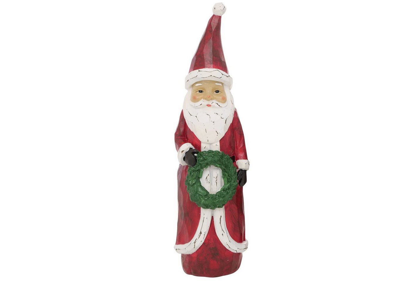 MamboCat Dekofigur B. Deko-Figur Pedros Weihnachtsmann mit Kranz, H 40,00 cm - 2023794 von MamboCat