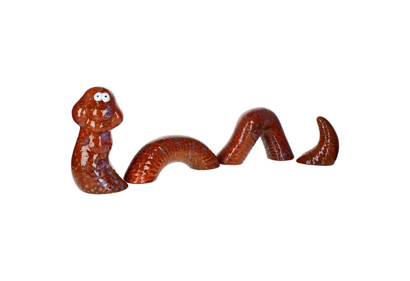 MamboCat Dekofigur Paul Deko-Wurm L rot Länge 70cm Garten-Figur Outdoor Beet Rasen von MamboCat