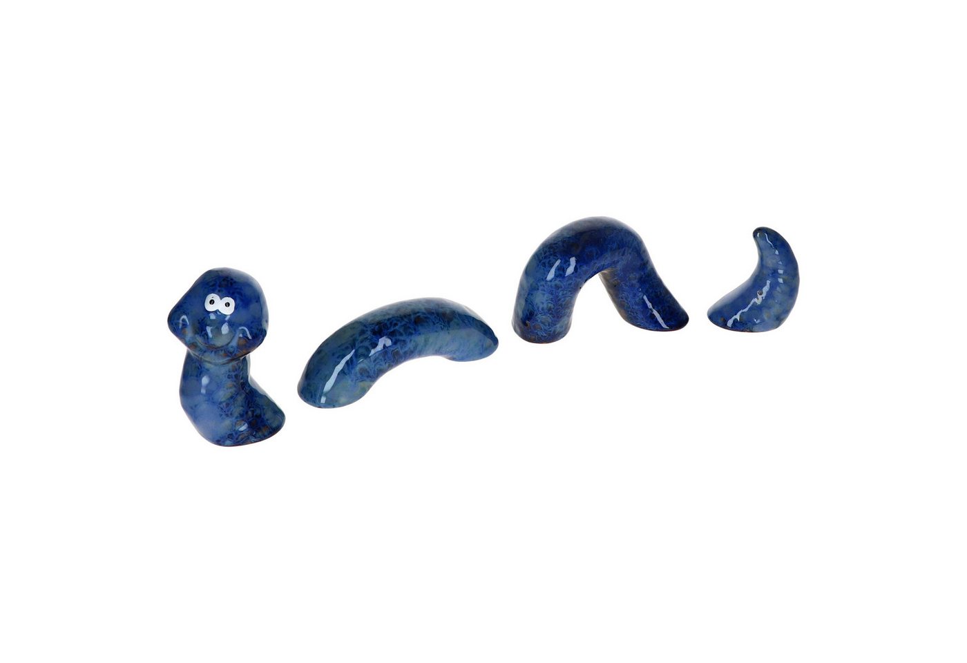 MamboCat Dekofigur Paul Deko-Wurm M blau Länge 38cm Garten-Figur Outdoor Beet von MamboCat