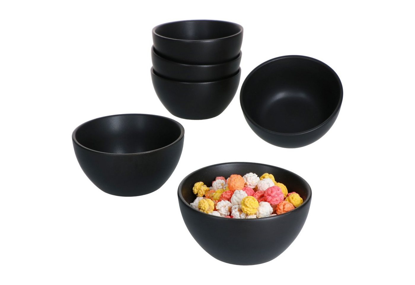 MamboCat Dipschale 6x London Lampart Nero Kattegat Snack- & Dip-Schälchen 150ml Ø10cm, Steingut von MamboCat