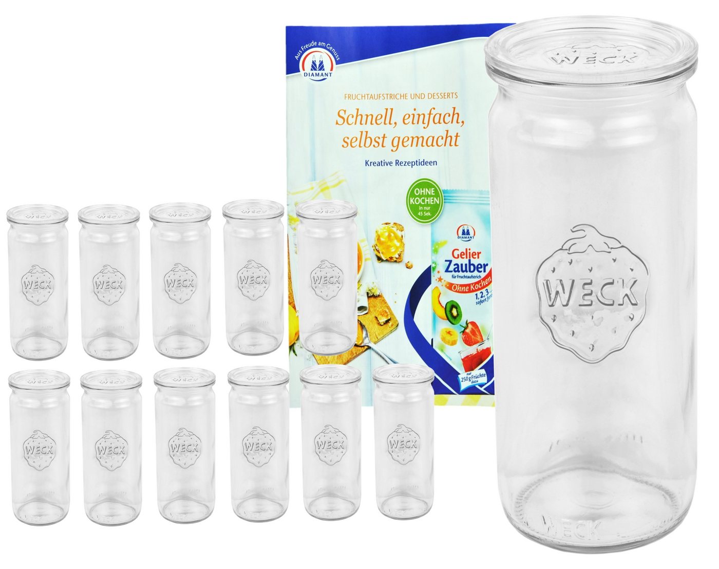MamboCat Einmachglas 12er Set Weck Gläser Zylinderglas 600ml Sturzgläser mit Glasdeckeln, Glas MamboCat Einmachglas 12er Set Weck Gläser Zylinderglas 600ml Sturzgläser mit Glasdeckeln, Glas von MamboCat