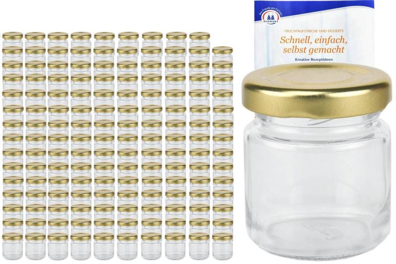 MamboCat Einmachglas 150er Set Sturzglas 53 ml To 43 goldener Deckel incl. Rezeptheft, Glas MamboCat Einmachglas 150er Set Sturzglas 53 ml To 43 goldener Deckel incl. Rezeptheft, Glas von MamboCat