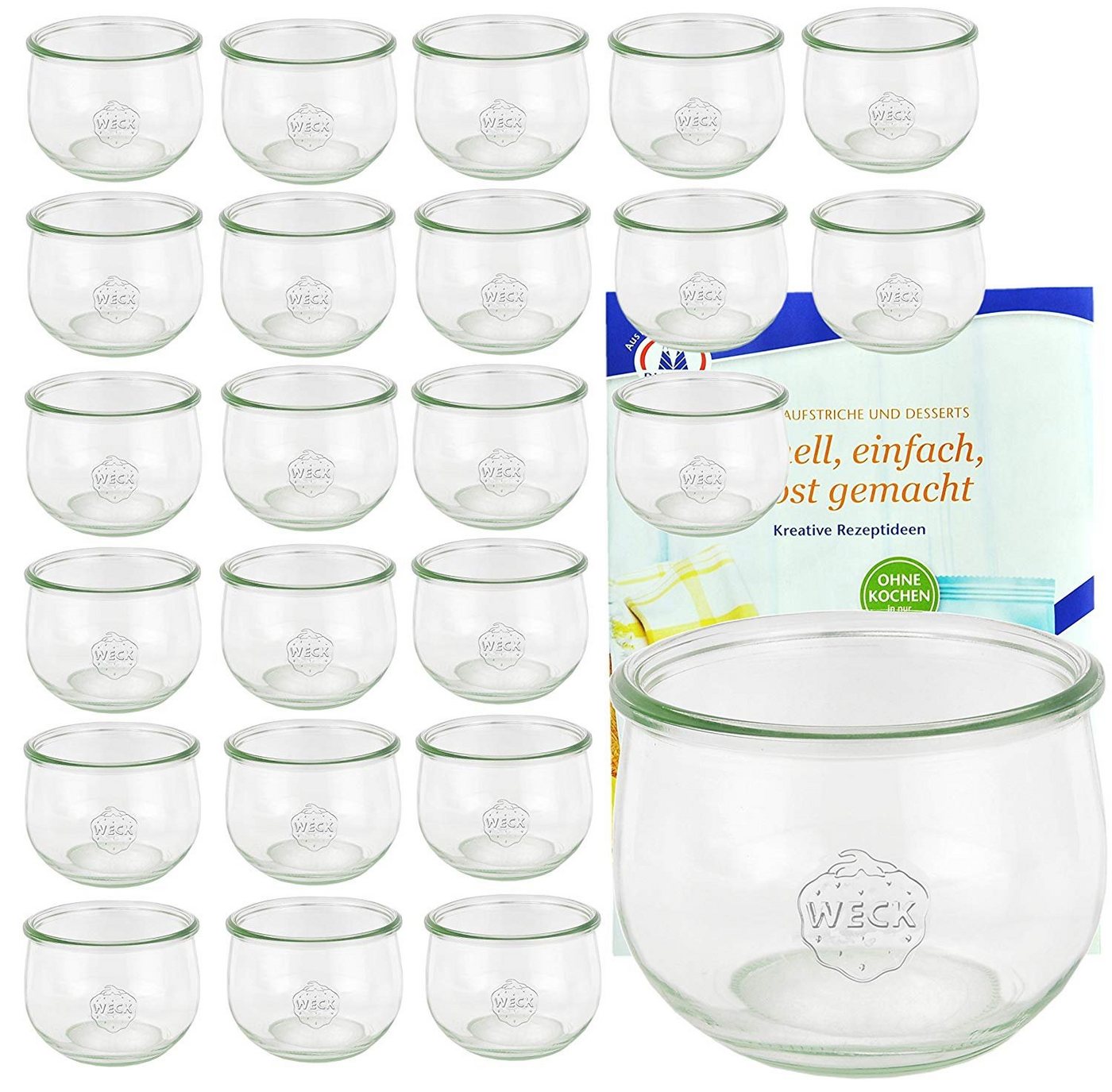 MamboCat Einmachglas 24er Set Weck Gläser 580ml Tulpengläser 1/2L inkl. Rezeptheft, Glas MamboCat Einmachglas 24er Set Weck Gläser 580ml Tulpengläser 1/2L inkl. Rezeptheft, Glas von MamboCat
