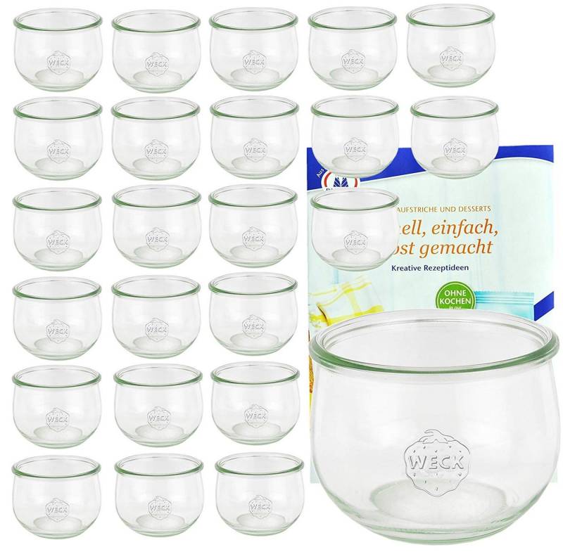 MamboCat Einmachglas 24er Set Weck Gläser 580ml Tulpengläser 1/2L inkl. Rezeptheft, Glas von MamboCat