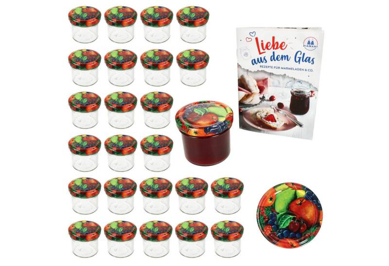 MamboCat Einmachglas 25er Set Sturzglas 125ml Einmachglas TO66 Obst Deckel, Glas von MamboCat