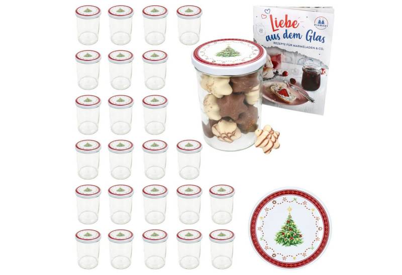 MamboCat Einmachglas 25er Set Sturzglas 435ml Einmachglas + TO-Deckel 82 Weihnachtstraum, Glas von MamboCat