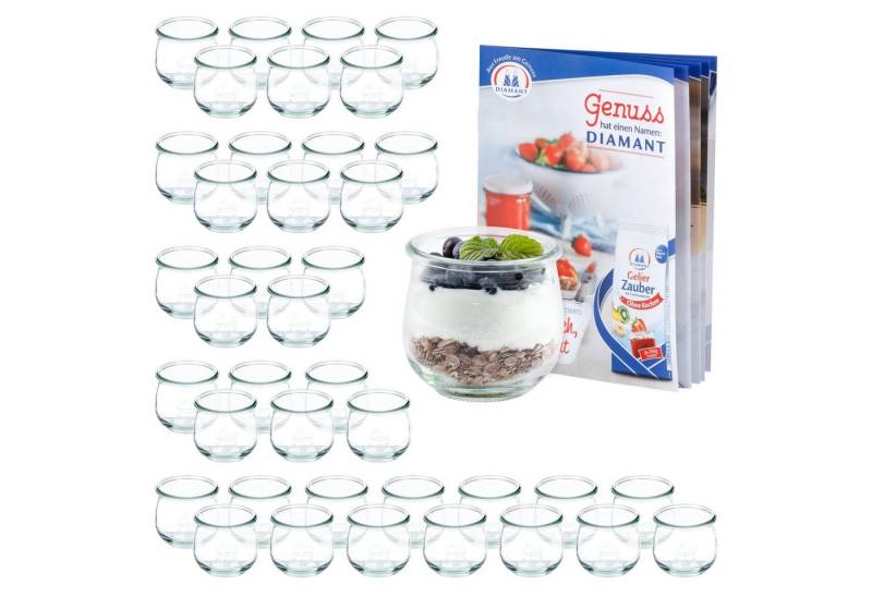 MamboCat Einmachglas 48er Set Weck Gläser 370ml Tulpenglas inkl Rezeptheft, Glas von MamboCat