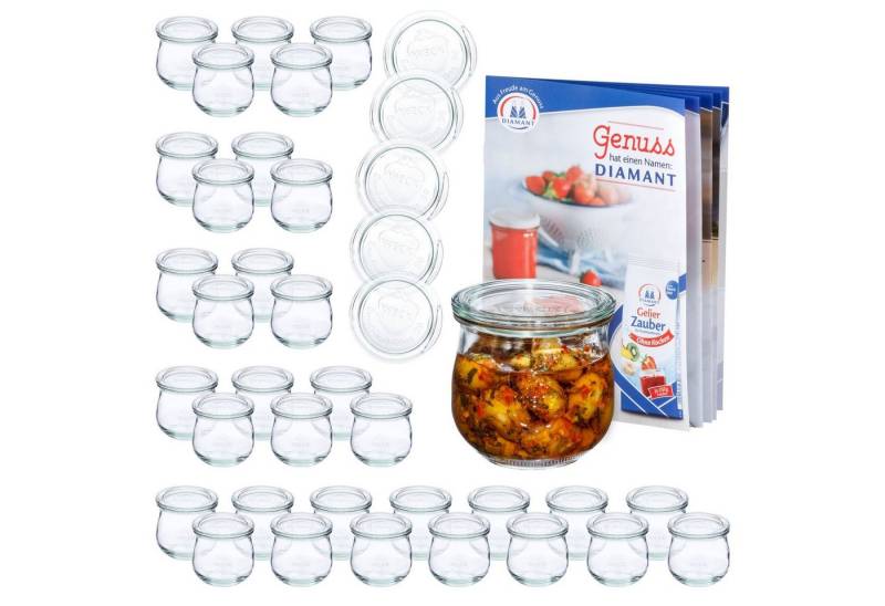 MamboCat Einmachglas 48er Set Weck Gläser 370ml Tulpenglas 48 Glasdeckel inkl Rezeptheft, Glas MamboCat Einmachglas 48er Set Weck Gläser 370ml Tulpenglas 48 Glasdeckel inkl Rezeptheft, Glas von MamboCat