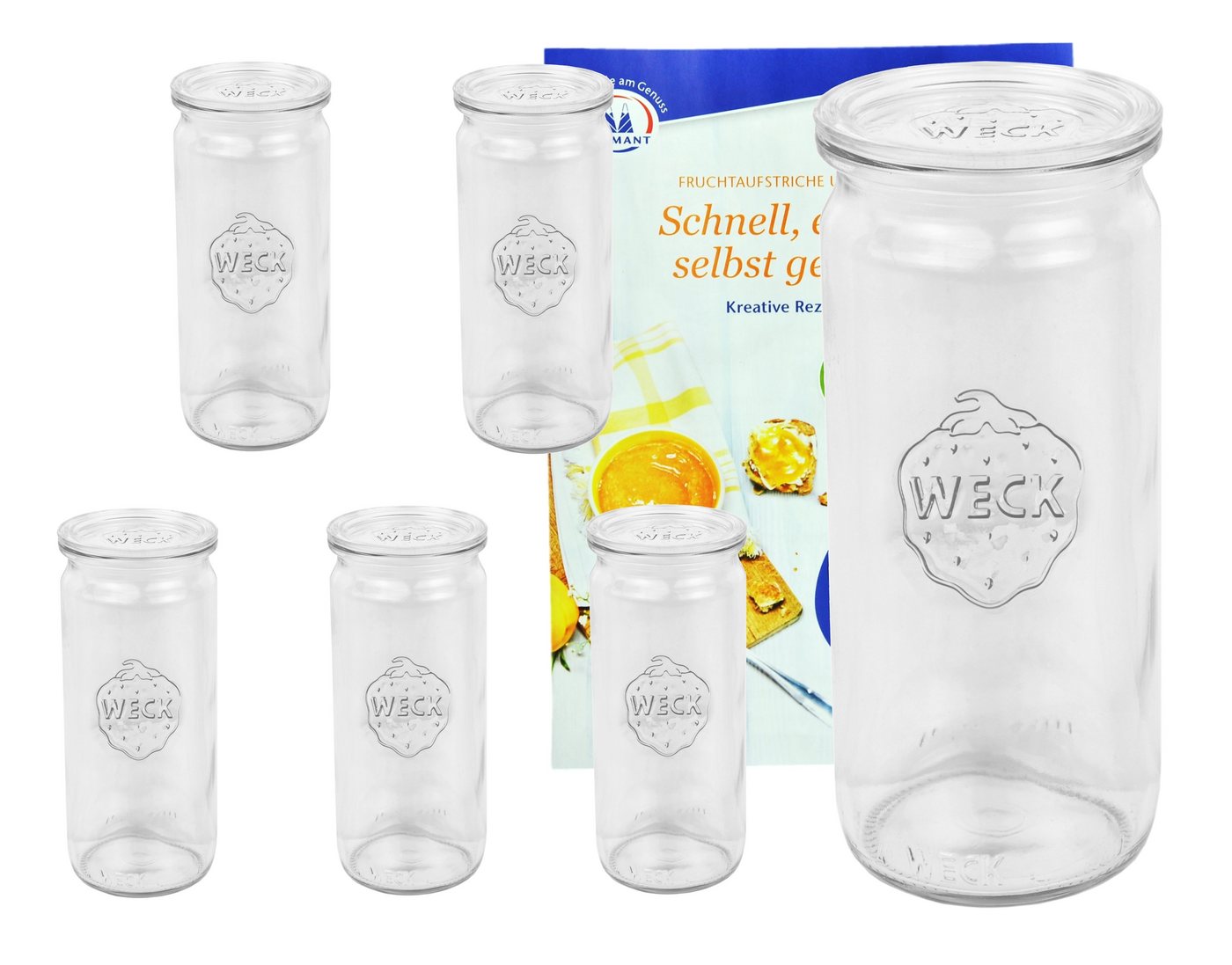 MamboCat Einmachglas 6er Set Weck Gläser Zylinderglas 600ml Sturzgläser mit Glasdeckeln, Glas MamboCat Einmachglas 6er Set Weck Gläser Zylinderglas 600ml Sturzgläser mit Glasdeckeln, Glas von MamboCat
