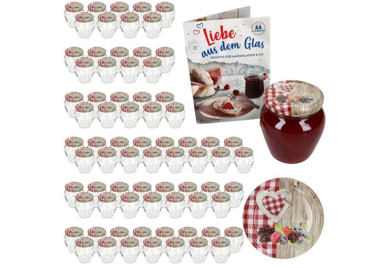 MamboCat Einmachglas Mambocat 75er Set Marmeladengläser 212 ml Holz-Herz Rot Beeren Deckel, Glas MamboCat Einmachglas Mambocat 75er Set Marmeladengläser 212 ml Holz-Herz Rot Beeren Deckel, Glas von MamboCat