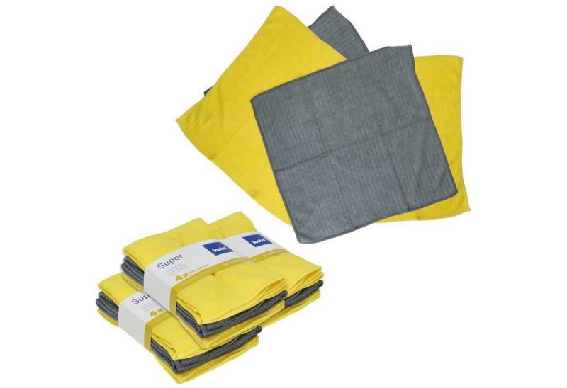 MamboCat Geschirrtuch MamboCat 16tlg Set Supor Microfasertuch 35x35cm grau gelb von MamboCat