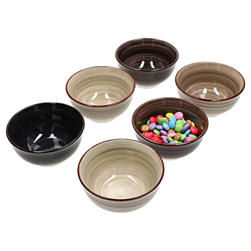 MamboCat Grey 6er Set Snack- & Dip-Schälchen I Ø 12 cm I 200 ml I 6 Personen I Kompott-Schale, Dessert-Schüssel, Mini-Bowl I für Antipasti & Co I 6 Grau-Töne I Steingut von MamboCat