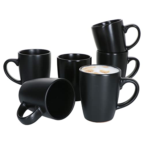 MamboCat Kattegat 6er Set Kaffeebecher I 250 ml I Schwarz matt I 6 Personen I Steingut-Tassen für Heißgetränke wie Tee, Kaffee & Co. I Runde Tee-Pötte I Kaffee-Geschirr von MamboCat