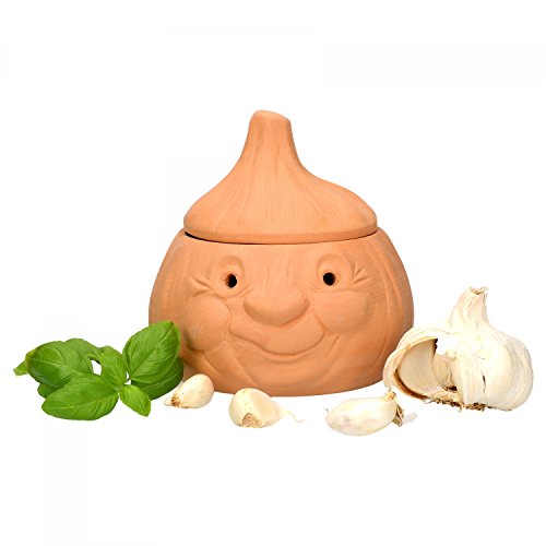 MamboCat Knoblauchtopf Knut I Vorrats-Dose zur Aufbewahrung I Füllmenge ca. 250g Knoblauch I 100% Natural aus echtem Terrakotta MamboCat Knoblauchtopf Knut I Vorrats-Dose zur Aufbewahrung I Füllmenge ca. 250g Knoblauch I 100% Natural aus echtem Terrakotta von MamboCat