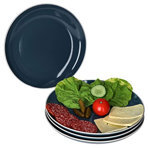 MamboCat Linus blau 4er Set Speiseteller Ø 27 cm 4 Personen dunkelblauer Essteller mit weißer Kante große Platte Beilagenteller maritimes Design skandinavisches Steingut-Geschirr hoher Rand MamboCat Linus blau 4er Set Speiseteller Ø 27 cm 4 Personen dunkelblauer Essteller mit weißer Kante große Platte Beilagenteller maritimes Design skandinavisches Steingut-Geschirr hoher Rand von MamboCat