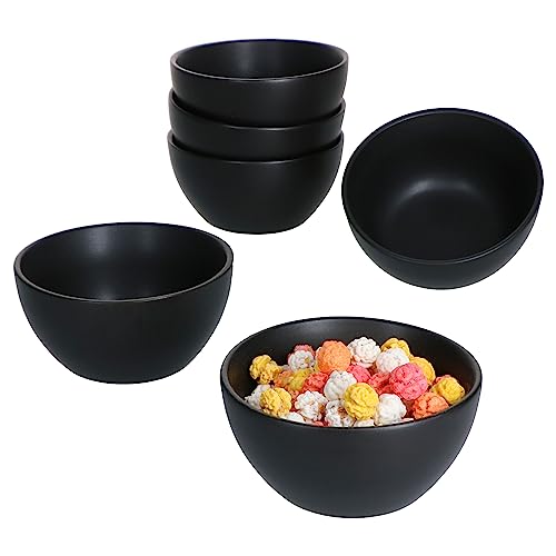 MamboCat London Lampart Nero Kattegat 6er Set Snack- & Dip-Schälchen I Ø 10 cm I 150 ml I 6 Personen I matt Schwarz I Kompott-Schale, Dessert-Schüssel, Mini-Bowl I für Antipasti & Co I Steingut von MamboCat