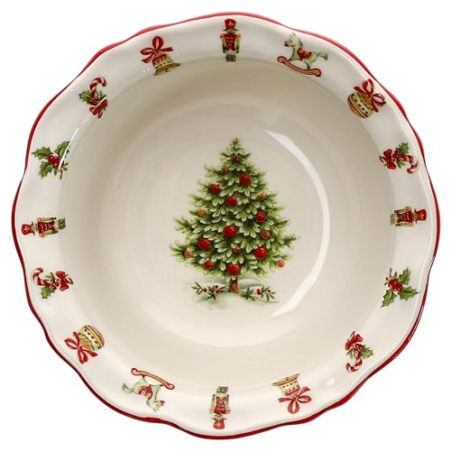 MamboCat Maestro Natale Schale 17,5cm I 470ml I italienische Keramik-Schüssel mit Weihnachtsdekor I Schälchen für Kekse, Salat, Suppe, Müsli & Co an Weihnachten, Advent & Nikolaus von MamboCat