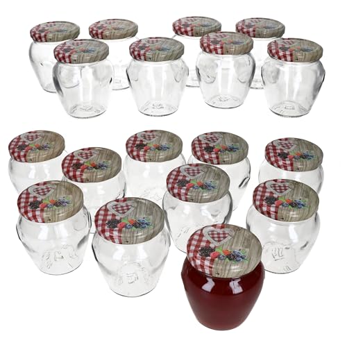 MamboCat Marmeladengläser 18er Set mit Deckel Holz-Herz Rot Beeren | 212 ml | Einmachglas TO 63 | Einkochen & Aufbewahren MamboCat Marmeladengläser 18er Set mit Deckel Holz-Herz Rot Beeren | 212 ml | Einmachglas TO 63 | Einkochen & Aufbewahren von MamboCat