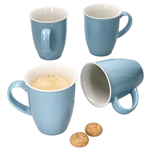 MamboCat Nordic Blau Doppio 4er Set Kaffeebecher mit Henkel I 250 ml I 4 Personen I Hellblaue Porzellan-Tassen für Heißgetränke wie Tee, Kakao, Kaffee & Co. I Tea-Cup, Coffee-Mug von MamboCat