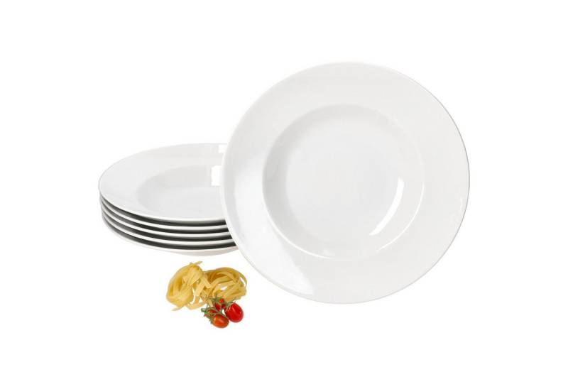 MamboCat Pastateller 6x Bianco Pastateller Ø30cm aus Porzellan Nudel-Teller Weiß Suppe von MamboCat