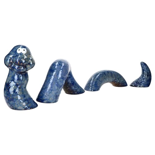 MamboCat Paul Deko-Wurm L blau I Länge ca. 70 cm I niedliche detailgetreue Gartenfigur für Terrasse, Rasen, Blumenbeet oder Balkon I Outdoor-Dekoration aus Keramik I farbige Tierfigur von MamboCat