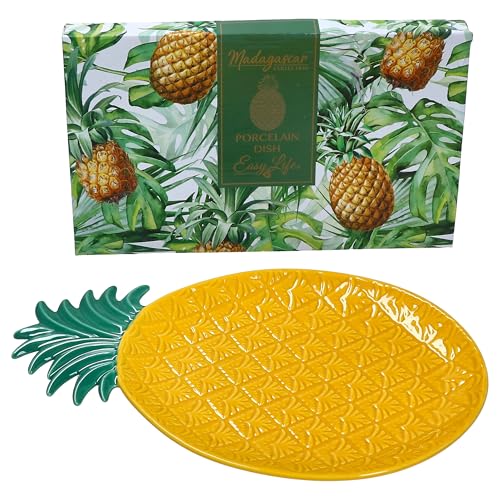 MamboCat Pina Teller flach I kleiner Teller mit Ananas-Relief I Servierplatte für Fingerfood, Obst, Snacks und Häppchen I Grillfeier im Sommer von MamboCat