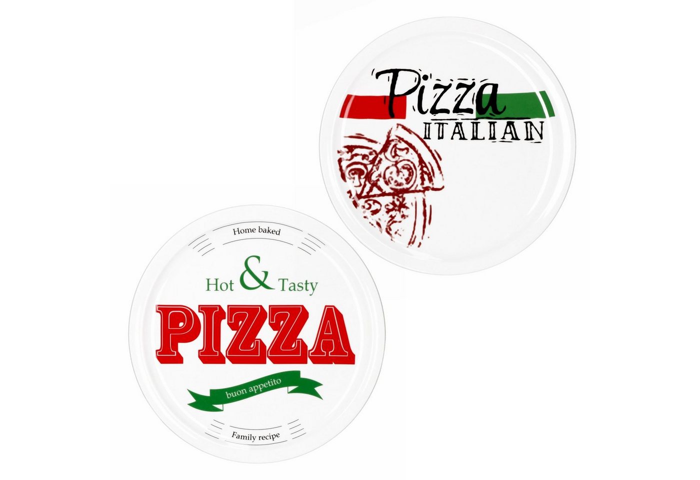 MamboCat Pizzateller »2er Set Pizzateller 1x Hot & Tasty + 1x Pizza Italian 28cm« von MamboCat
