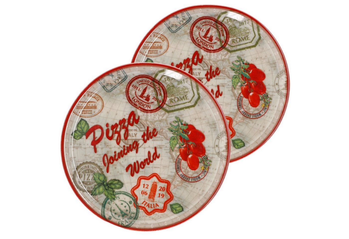 MamboCat Pizzateller 2er Set Pizzateller Charme Red - Rom rot - 33cm - 04018#ZCHAR MamboCat Pizzateller 2er Set Pizzateller Charme Red - Rom rot - 33cm - 04018#ZCHAR von MamboCat