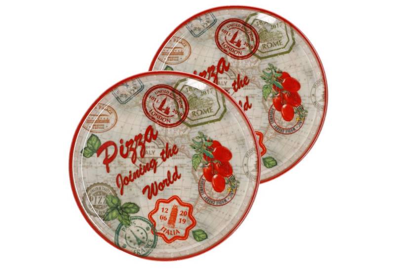MamboCat Pizzateller 2er Set Pizzateller Charme Red - Rom rot - 33cm - 04018#ZCHAR von MamboCat