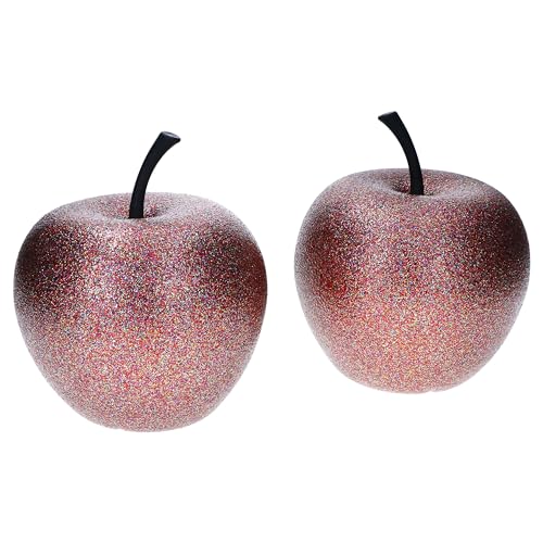 MamboCat Pottery Pots 2er Set Apfel in Bronze Größe XS I Glitzern & schimmernd I Ø 14,5 & Höhe 17 cm I wetterfeste Deko für Haus & Garten I Accessoire aus Fiberglas, Fiberstone I Herbst, Weihnachten von MamboCat