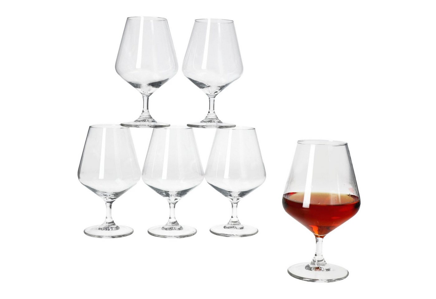 MamboCat Schnapsglas 6x Specials Spirits Brandy-Gläser 150ml mit Fuß Cognac-Schwenker, Glas von MamboCat