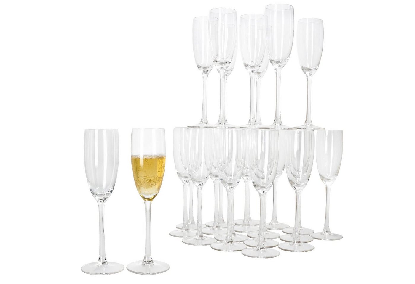 MamboCat Sektglas 25x Grande Royal Sektgläser 120ml Champagnerglas klare Sektflöte, Glas von MamboCat