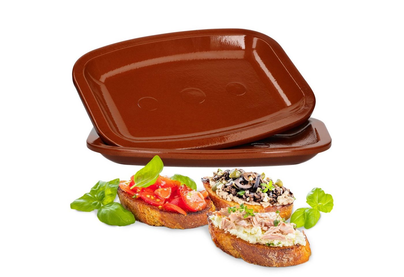 MamboCat Servierplatte 2er Set Servierplatte Ton 26x20cm 99526, Ton MamboCat Servierplatte 2er Set Servierplatte Ton 26x20cm 99526, Ton von MamboCat