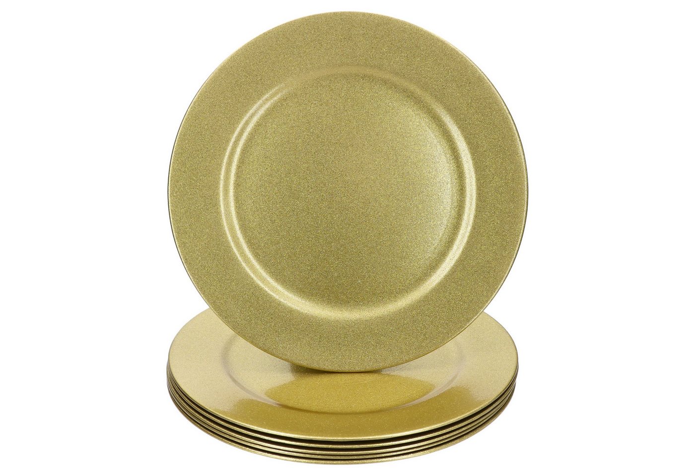 MamboCat Servierplatte 6er Set Platzteller Gold Glitzer 33cm Dekoteller leicht Kunststoff, Kunststoff, Weihnachten von MamboCat