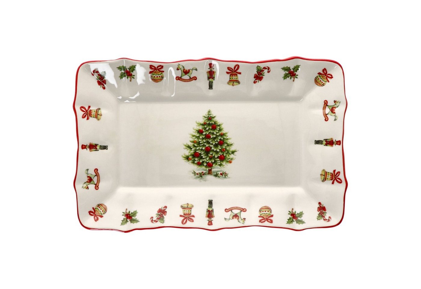 MamboCat Servierplatte Maestro Natale Kuchenplatte rechteckig Keramik Weihnachten Stollen, Keramik von MamboCat