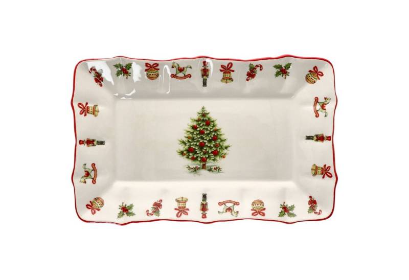 MamboCat Servierplatte Maestro Natale Kuchenplatte rechteckig Keramik Weihnachten Stollen, Keramik von MamboCat
