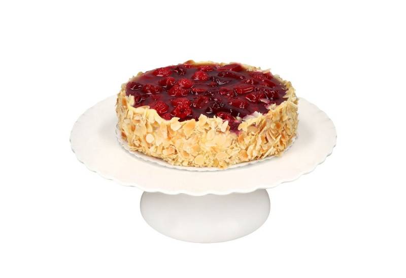 MamboCat Servierplatte Gloria Tortenplatte mit Fuß cremeweiß Ø30cm Kuchenständer, Keramik von MamboCat