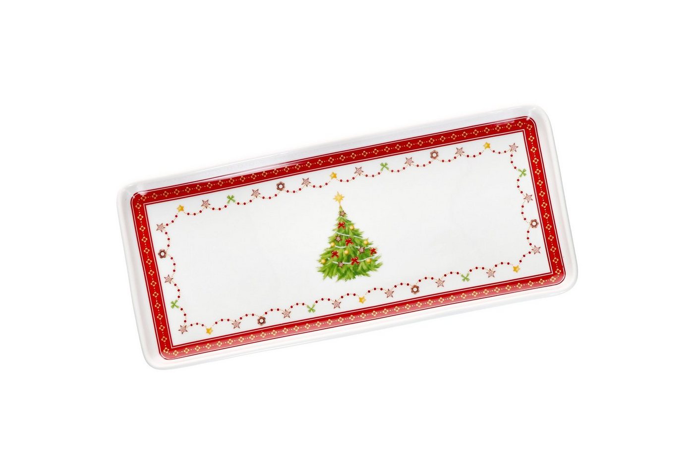 MamboCat Servierplatte Weihnachtstraum Kuchenplatte rechteckig Porzellan Weihnachten Stollen, Porzellan von MamboCat