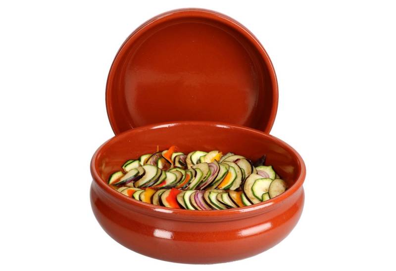 MamboCat Servierschale MamboCat 2x Cazuela Schale Berlin bauchig Tonware Ø 24 cm Größe XL, Steingut von MamboCat