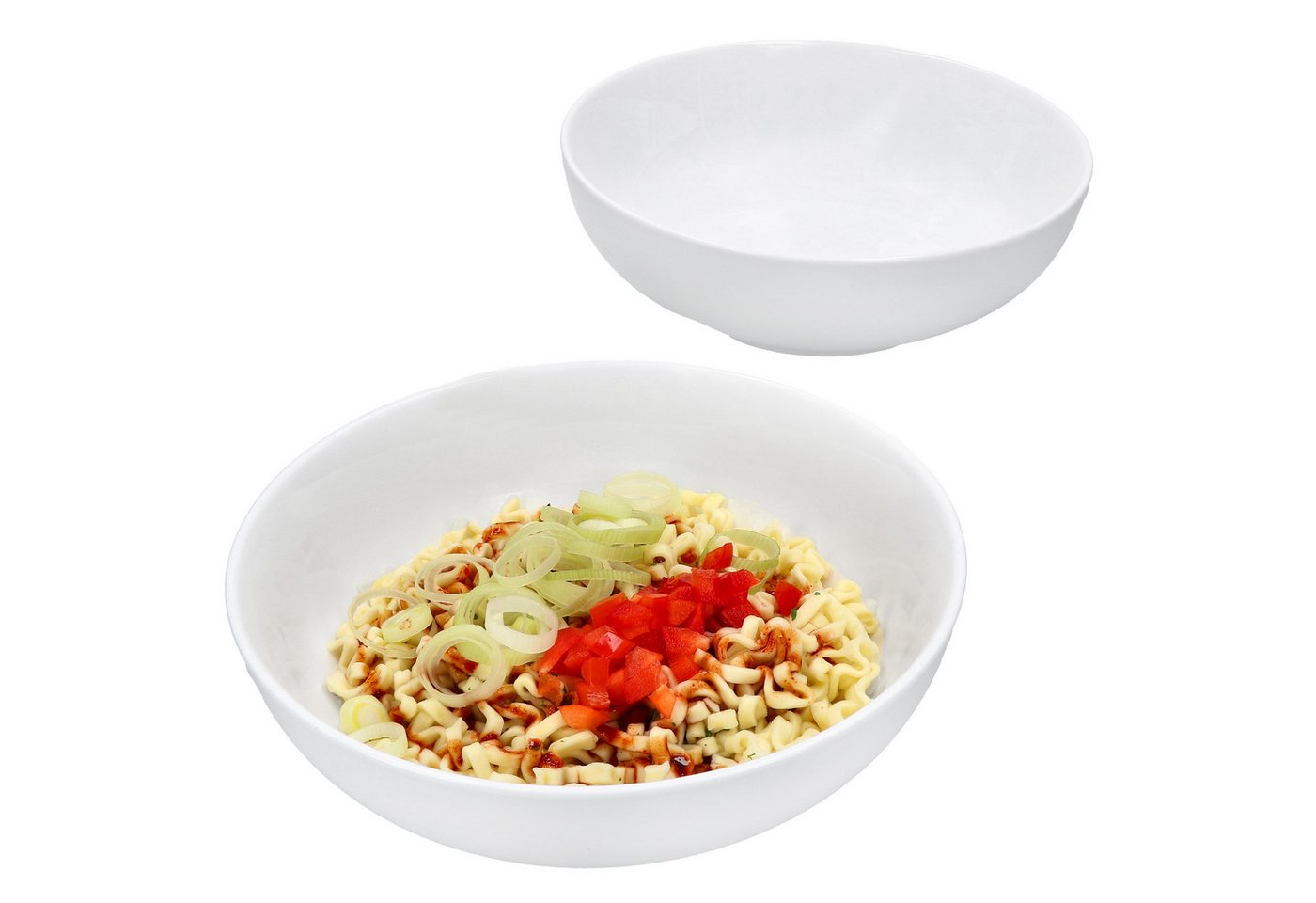MamboCat Servierschale 2er Set STABIL Ramenschüssel 820ml Ø21cm Porzellan Weiß Suppe, Porzellan MamboCat Servierschale 2er Set STABIL Ramenschüssel 820ml Ø21cm Porzellan Weiß Suppe, Porzellan von MamboCat