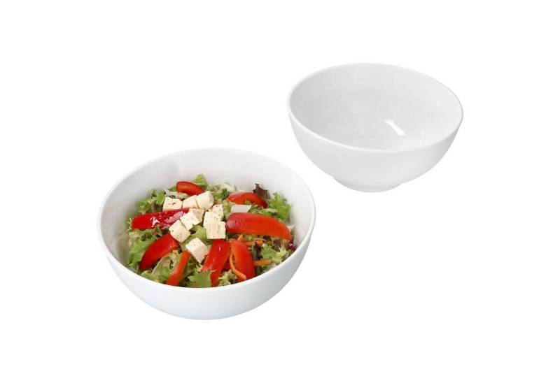 MamboCat Servierschale 2er Set STABIL Salatschalen 660 ml Porzellan-Schüssel Salat Dessert, Porzellan von MamboCat