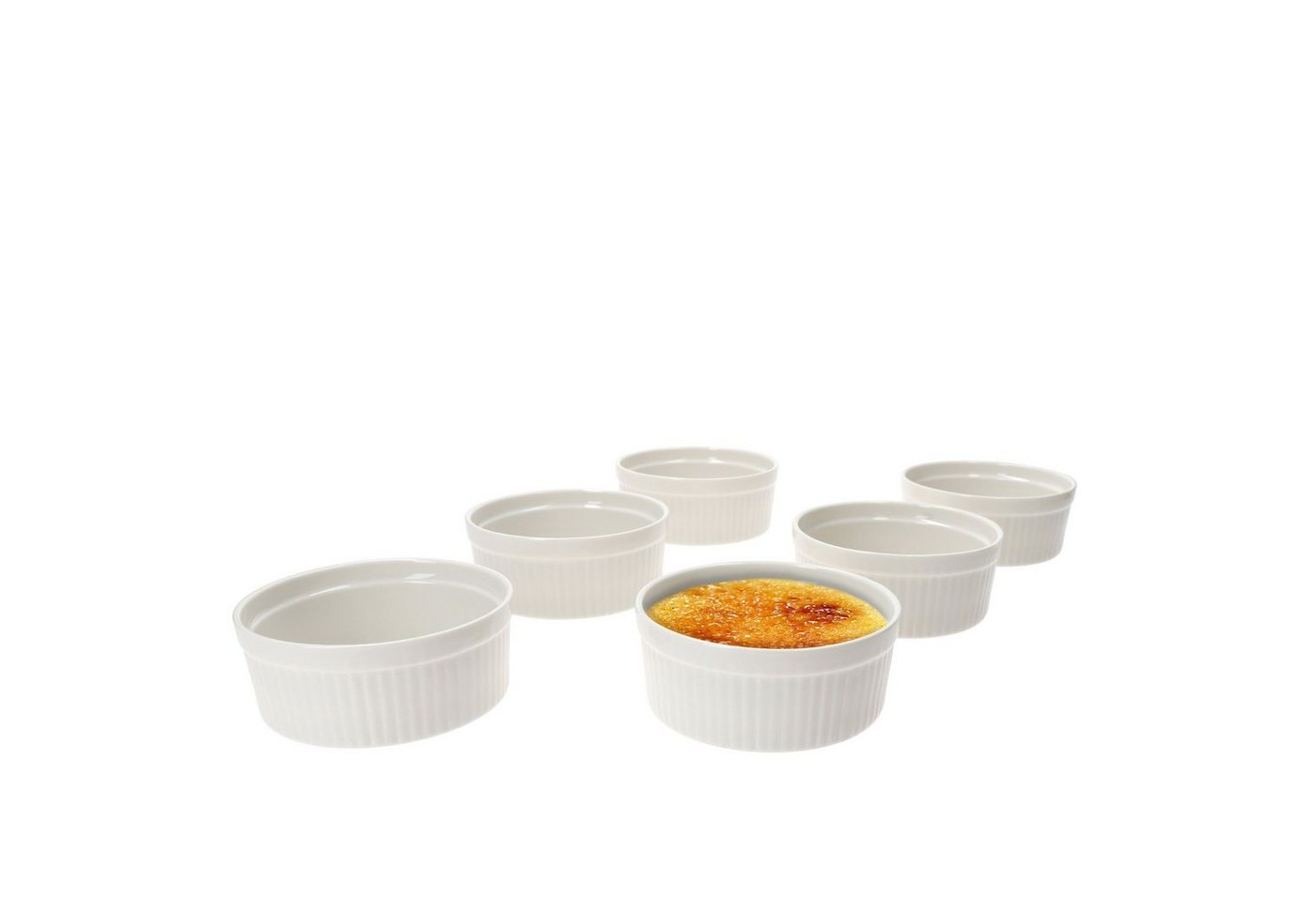 MamboCat Servierschale 6er Set Creme Brulee Schale Bianca 12,5x5cm weiß - 24302129, Porzellan von MamboCat