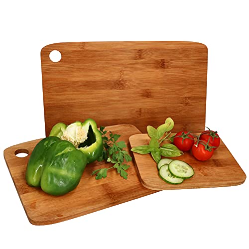 MamboCat Set 3-tlg Bambus-Brett Branka in 3 versch. Größen I Schneidebrett mit Öse zum Aufhängen I Frühstücksbrettchen in moderner Holz-Optik I Küchenbrett für Fleisch, Fisch, Obst & Gemüse MamboCat Set 3-tlg Bambus-Brett Branka in 3 versch. Größen I Schneidebrett mit Öse zum Aufhängen I Frühstücksbrettchen in moderner Holz-Optik I Küchenbrett für Fleisch, Fisch, Obst & Gemüse von MamboCat