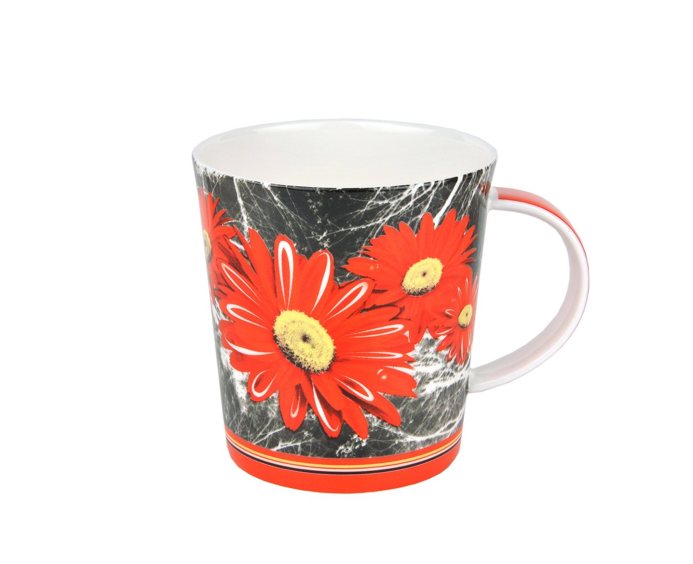 MamboCat Becher 2er Set Becher Diamantporzellan Modern Gerbera-Dekor - 4742 von MamboCat