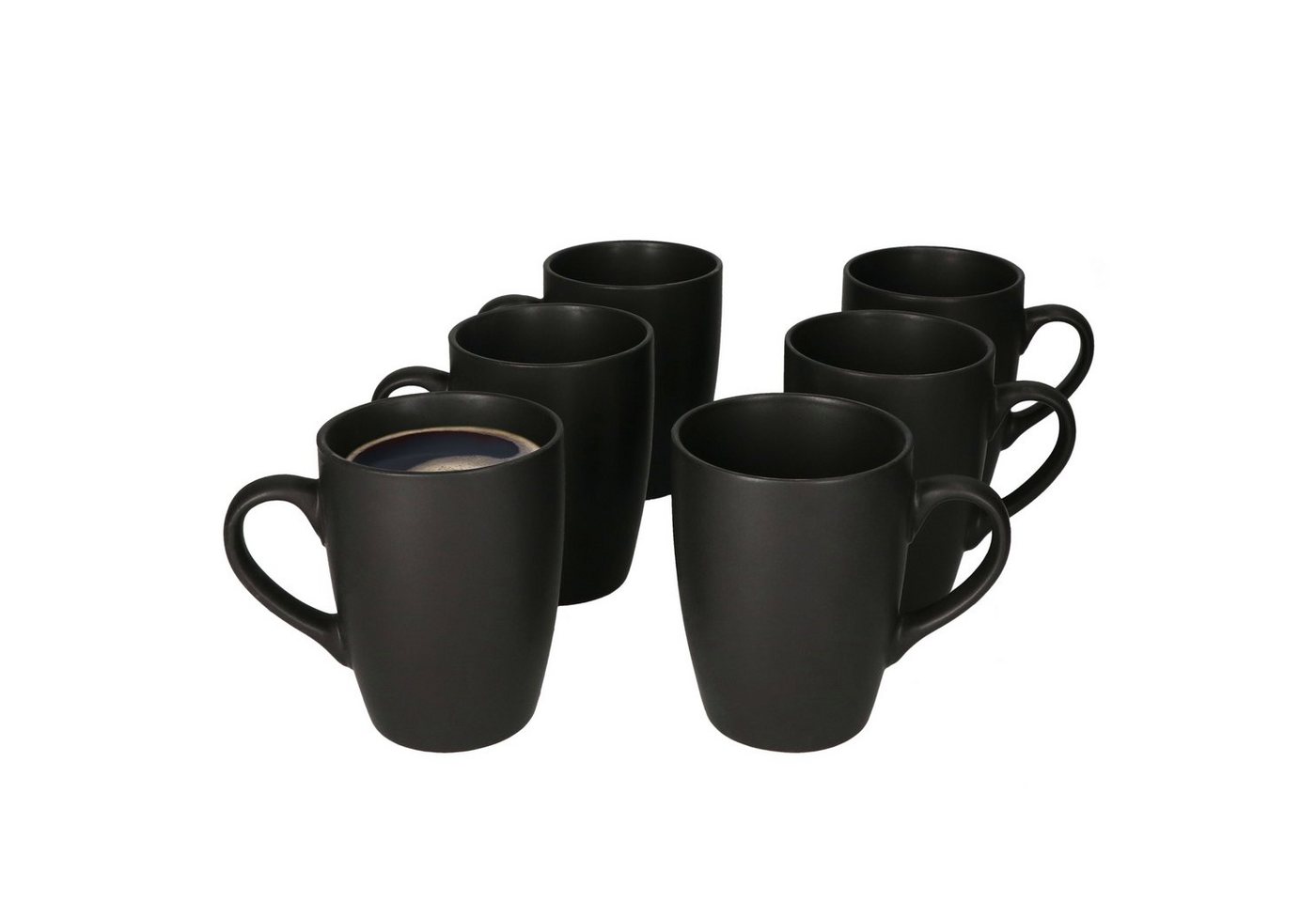 MamboCat Becher 6er Set Kaffeebecher Lampart Nero schwarz 340ml von MamboCat