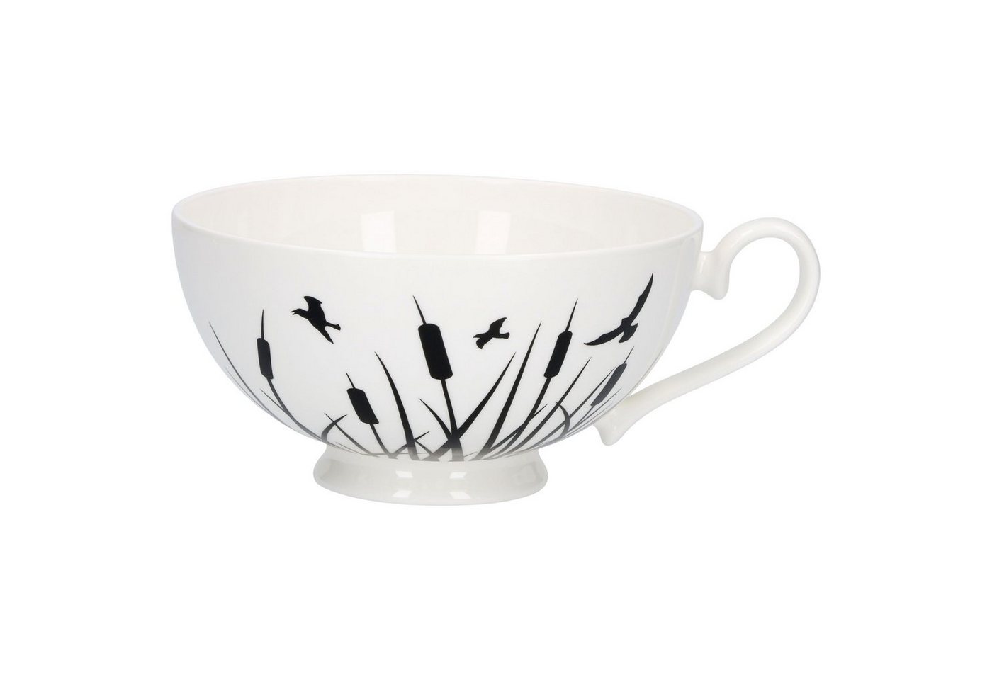 MamboCat Tasse Teetasse mit Teller Diamantporzellan -Klassik II- Dekor Schilf von MamboCat