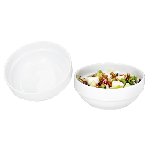 MamboCat Tommy 2er Set Schale 17,5cm I 670ml I weiße stapelbare Porzellan-Schüssel 2 Personen I Schälchen für Salat, Suppe, Müsli, Beilagen & Co. I Geschirr für Frühstück, Mittag & Abendbrot von MamboCat