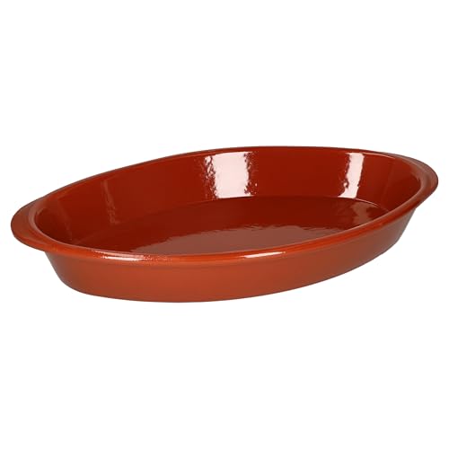 MamboCat Ton-Auflaufform Boris oval 1,5 Liter 39x23x5,5cm I Größe L I Schüssel glasiert I Cazuela mit Griff I Tapas Servierschale Keramik mit Griffen backofengeeignet I Brotbackform I Mittelalter MamboCat Ton-Auflaufform Boris oval 1,5 Liter 39x23x5,5cm I Größe L I Schüssel glasiert I Cazuela mit Griff I Tapas Servierschale Keramik mit Griffen backofengeeignet I Brotbackform I Mittelalter von MamboCat
